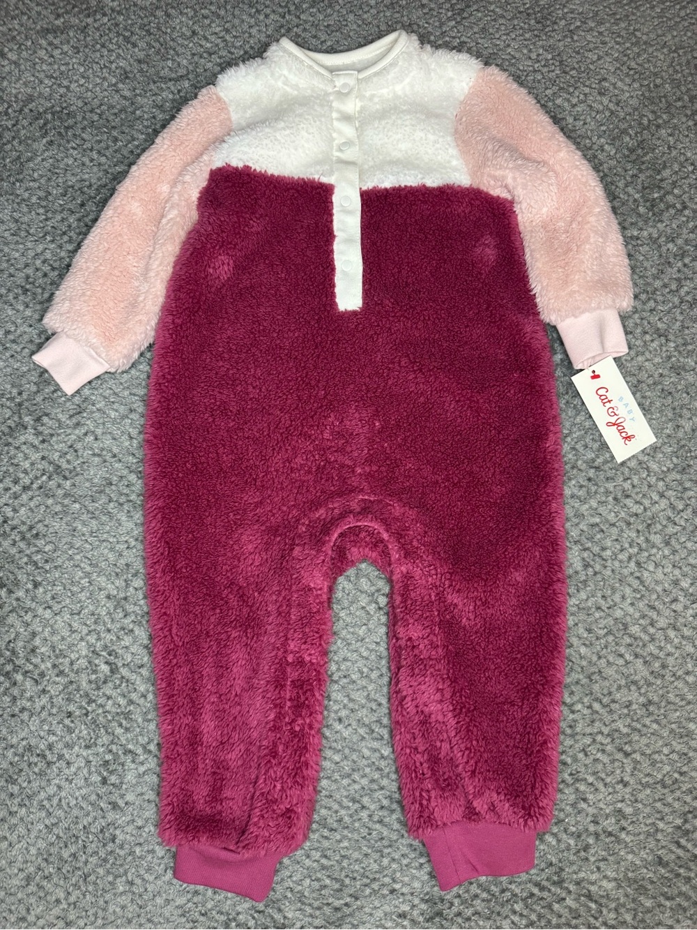 Cat & Jack Baby Girls Fleece One Piece Outfit - Multicolor Size 18 Months NWT